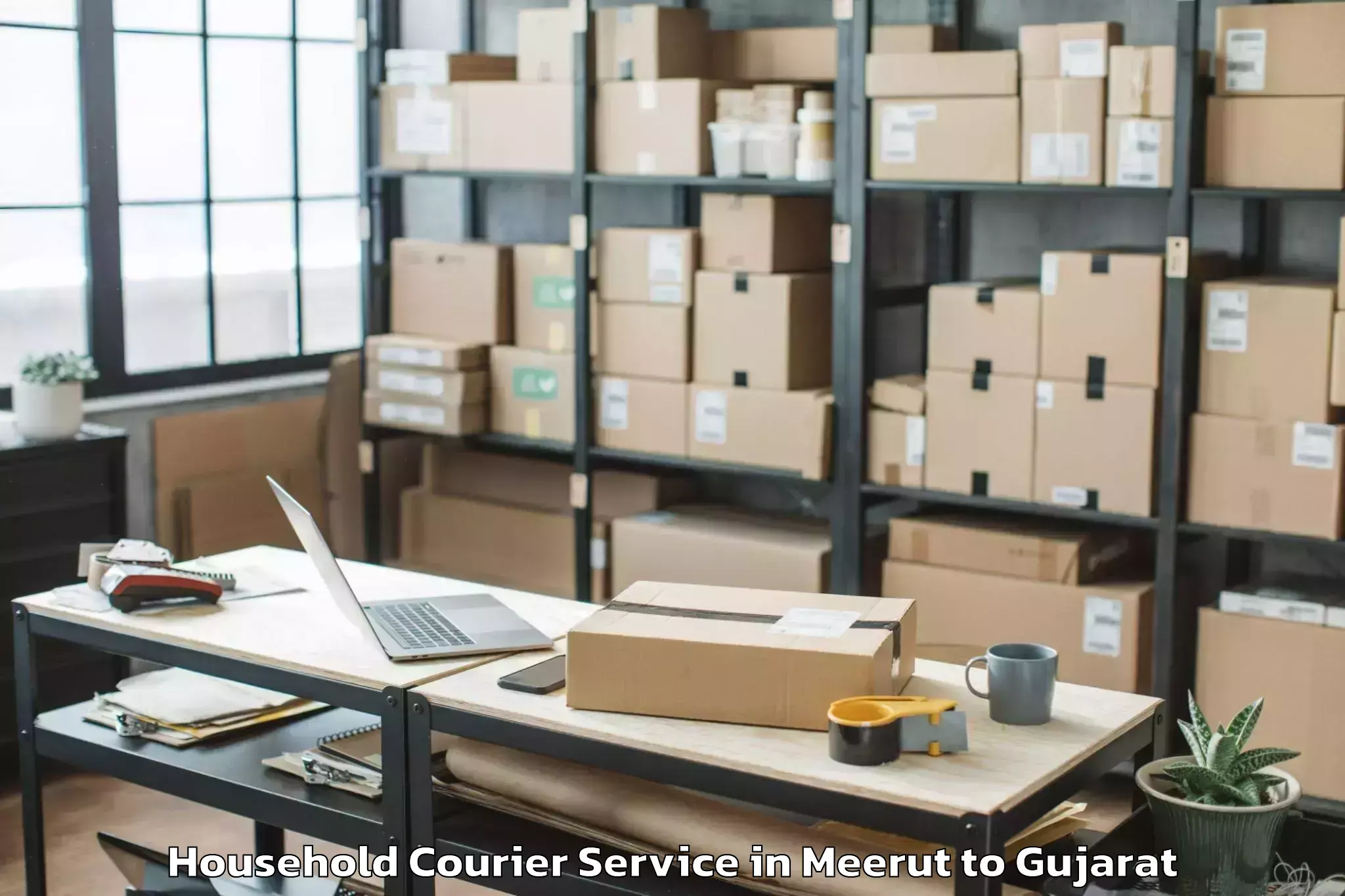 Professional Meerut to Bedi Household Courier